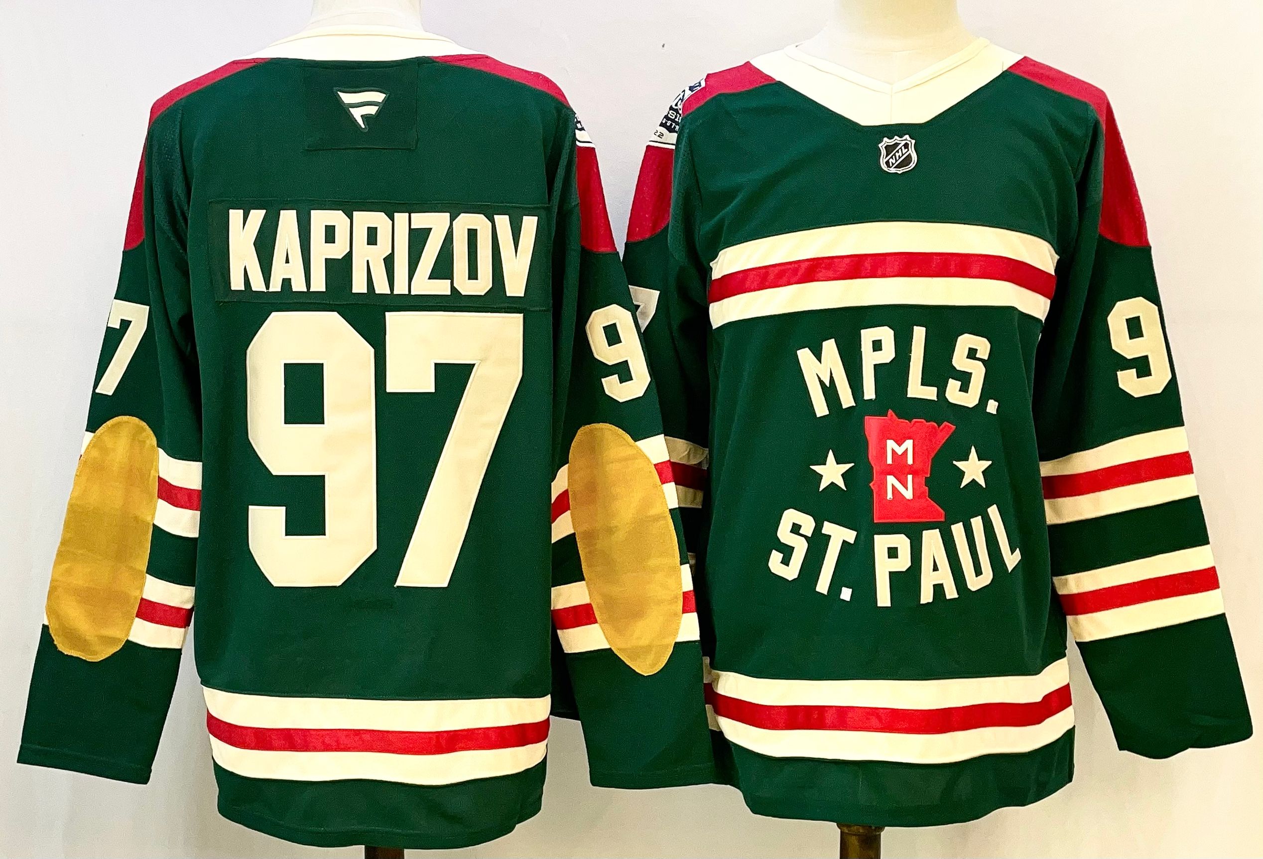 Men's Minnesota Wild #97 Kirill Kaprizov Green 2024-25 Stitched Hockey Jersey
